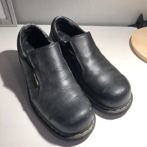 Well Worn Dr. Martens Slip On Steel Toe boots